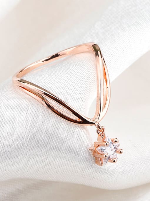 OUXI Women All-match Heart-shaped Zircon Ring 1