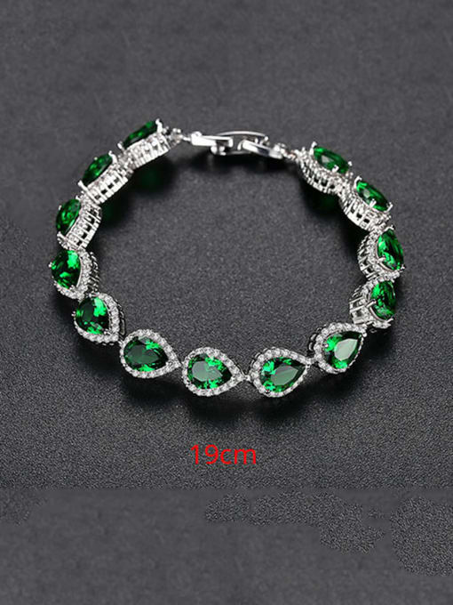 Emerald T12D19 Copper With Platinum Plated Delicate Water Drop Bracelets