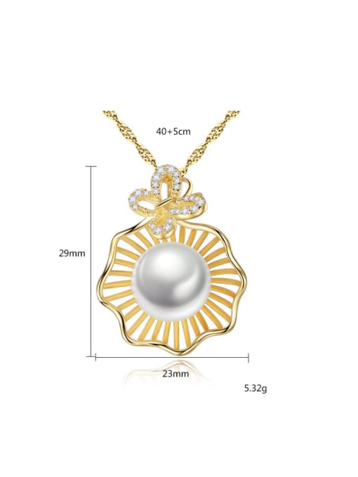 CCUI Pure Silver Natural Freshwater Pearl plated 18K gold necklace 3