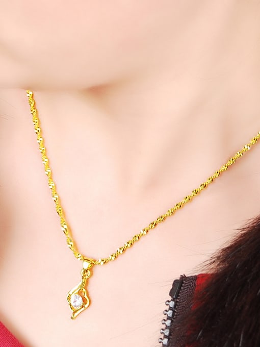 Yi Heng Da Women Delicate Geometric Shaped Zircon Necklace 1