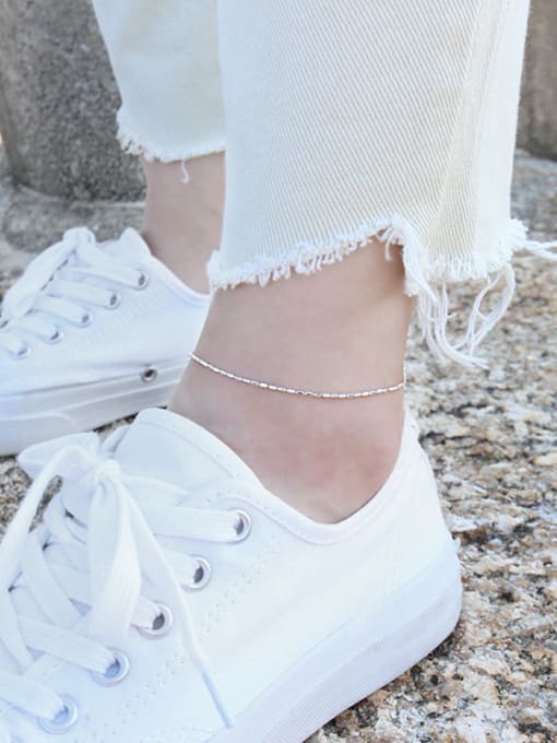DAKA 925 Sterling Silver With Minimalism Trendy Anklets 1