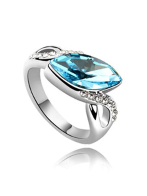 light blue Fashion Marquise Tiny Cubic austrian Crystals Alloy Ring