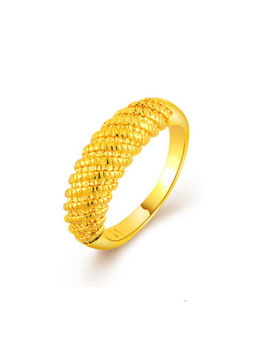 Yi Heng Da Unisex Luxury Geometric Shaped Gold Plated Copper Ring