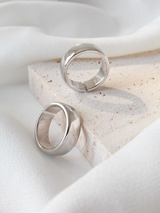 DAKA 925 Sterling Silver With Silver Plated Fashion Round Rings 1