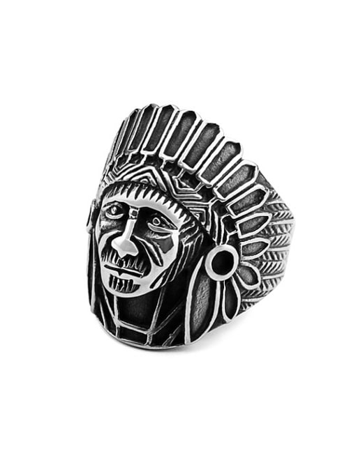 RANSSI Punk Indian Chief Statement Ring 0