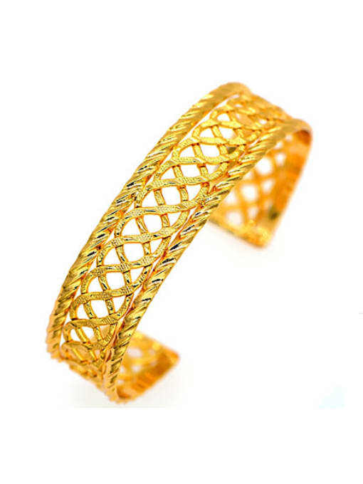 Days Lone 18K Gold Plated Woven Opening Bangle 0