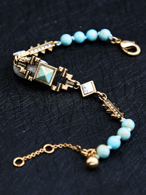 KM Elegant Blue Stones Alloy Bracelet 1