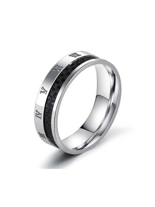 Open Sky Personalized Roman Numerals Titanium Ring