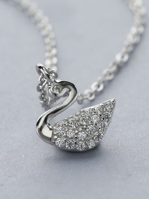 One Silver S925 Silver Swan Necklace 2