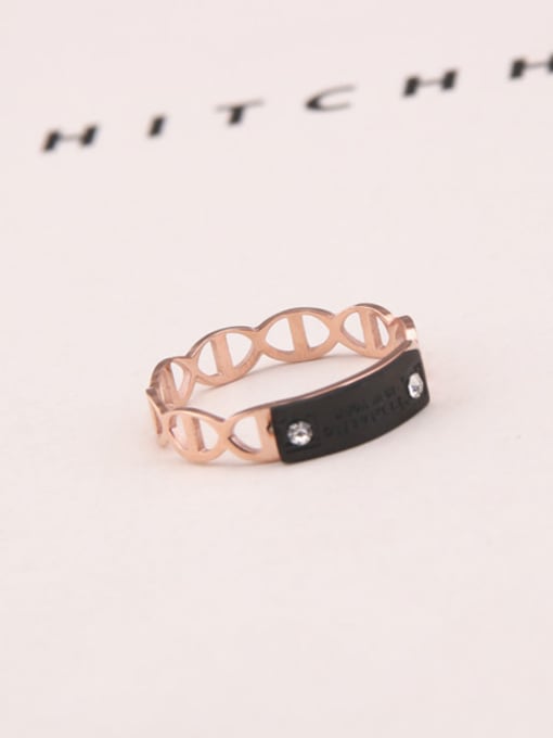 GROSE Hollow Black and rose gold Color Ring 3
