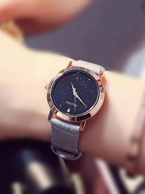 grey 2018 GUOU Brand Simple Numberless Watch