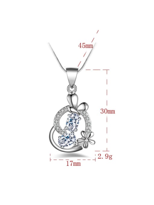 Ya Heng Fashion Flowery Zirconias Pendant Copper Necklace 4