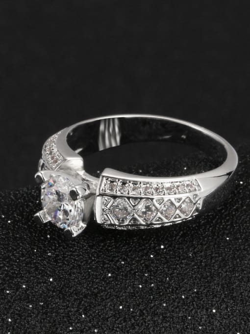 ZK Noble Elegant Engagement Ring with Shining Zircons 2