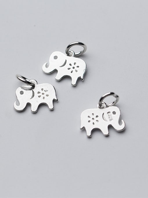 FAN 925 Sterling Silver With Silver Plated Cute Animal Elephant Charms 2