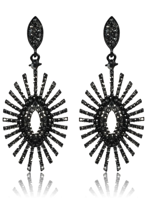black Stainless Steel With Exaggerated Water Drop Earrings