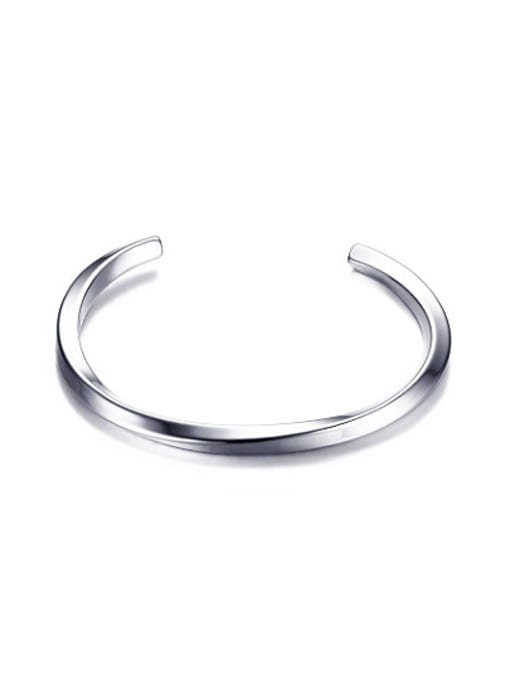 CONG Delicate Letter C Shaped Stainless Steel Men Bangle 0
