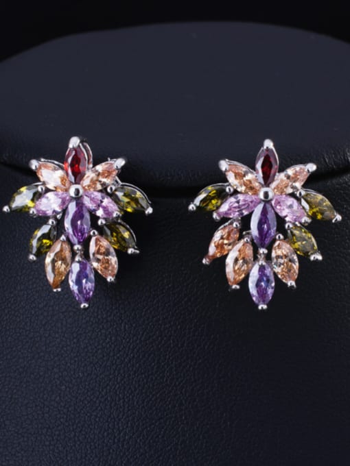 L.WIN colorful Zircon Two Pieces Jewelry Set 5