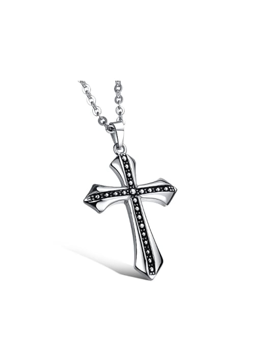 Open Sky Personalized Cross Pendant Titanium Necklace 0