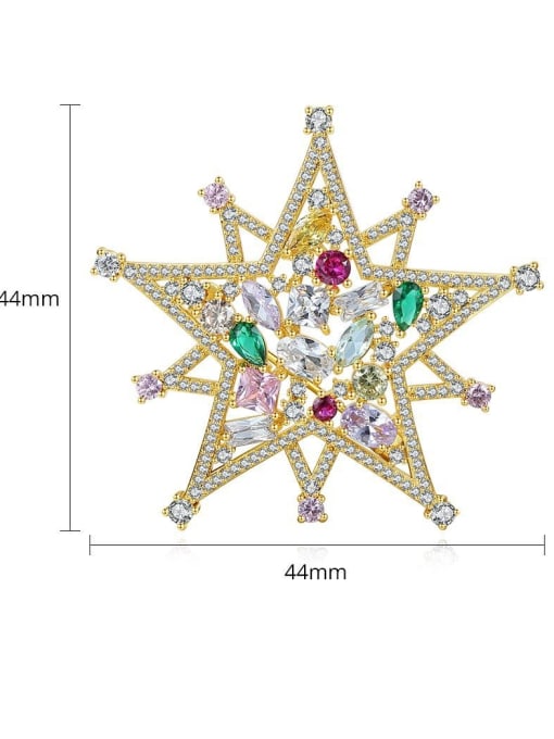 BLING SU Copper With Cubic Zirconia Luxury Five-Pointed Star  Brooches 2