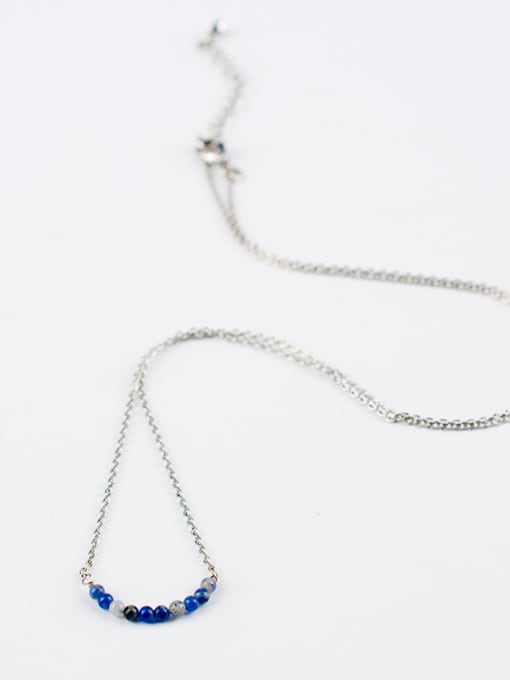 blue Women Exquisite U Shaped Gemstone Necklace