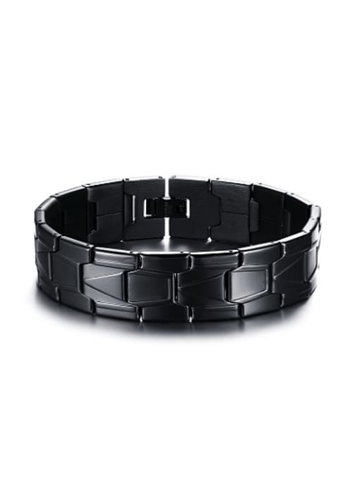 CONG Personality Black Gun Plated Stainless Steel Bracelet 0