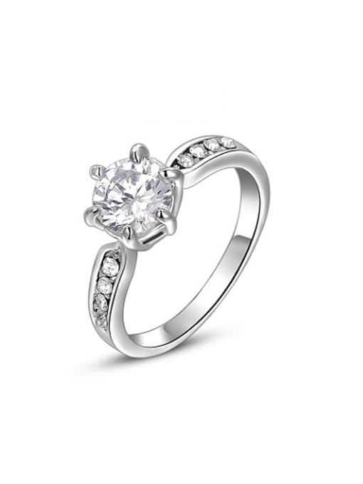 Ronaldo ROXI Europe selling jewelry jewelry authentic Austria Crystal Platinum diamond ring six claws