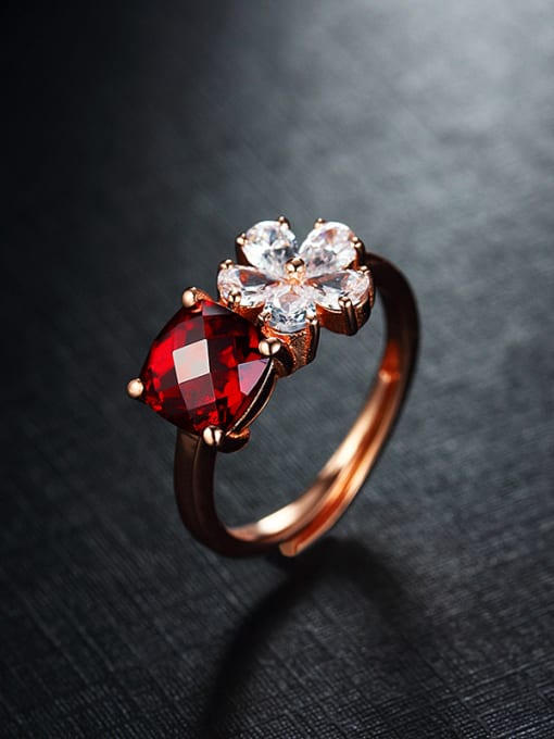 Deli Fashion Rose Gold Plated Gemstones Multistone ring 0