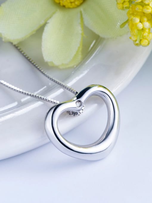 One Silver All-match Heart shaped Pendant 1