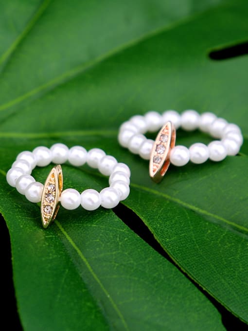 KM Artificial Pearls Alloy Women Fashion Alloy Ring 2