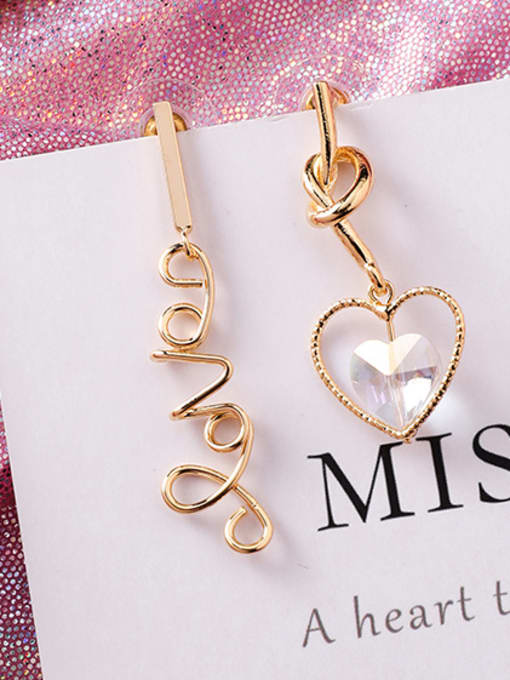 Drawing Paragraph Alloy With Imitation Gold Plated Simplistic Heart Drop Earrings