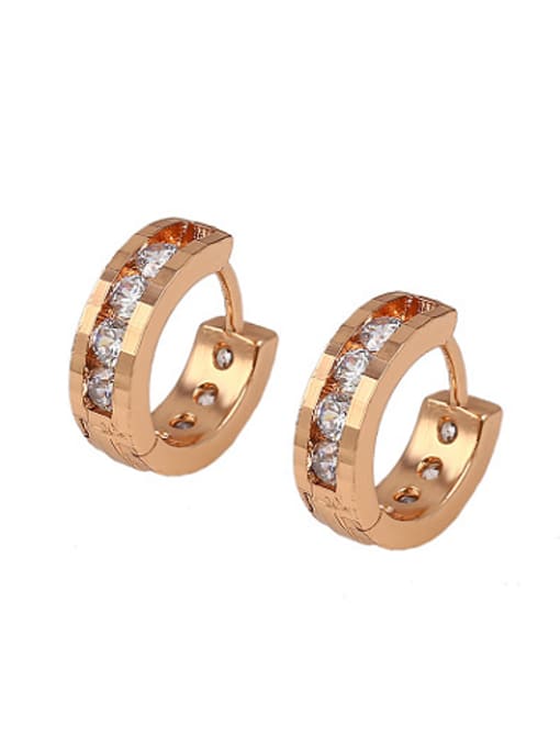 Rose Gold Copper Alloy White Gold Plated Fashion Zircon Clip clip on earring