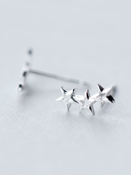 Rosh All-match Hollow Star Shaped S925 Silver Stud Earrings 2