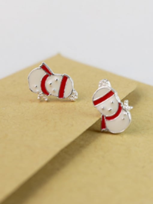 Peng Yuan Personalized Christmas Snowman Stud Earrings 2