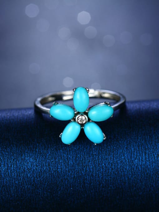 Deli Fashion Turquoise Flowery Ring 1