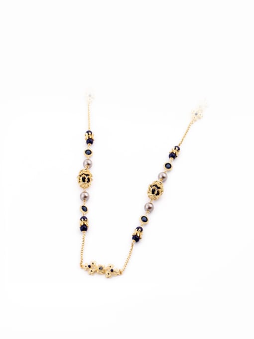 KM Sweet Fashion Colorful Beads Long Necklace