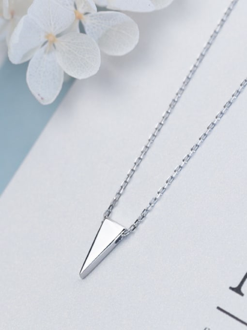 white Women Exquisite Triangle Shaped S925 Silver Necklace