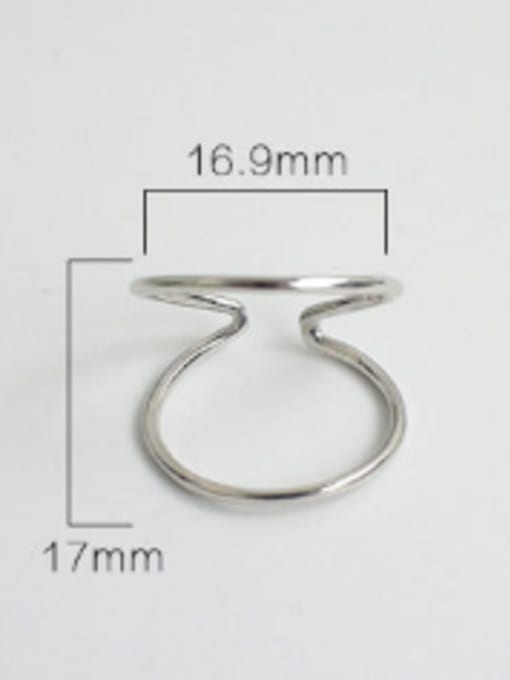 DAKA Simple Two-band Smooth Silver Opening Ring 2