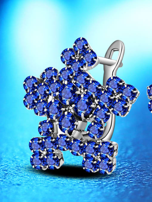 Blue Drills Star-shape Shining Crystal Stud Earrings