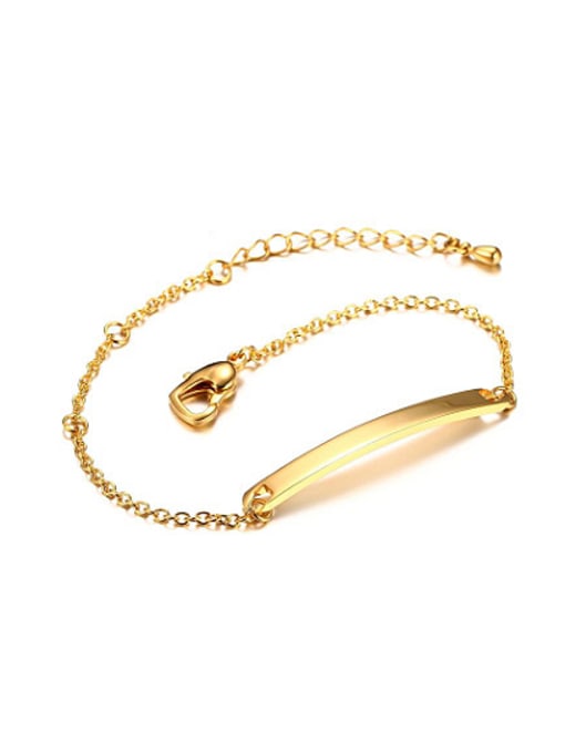 CONG Adjustable Gold Plated Geometric Shaped Titanium Bracelet 0