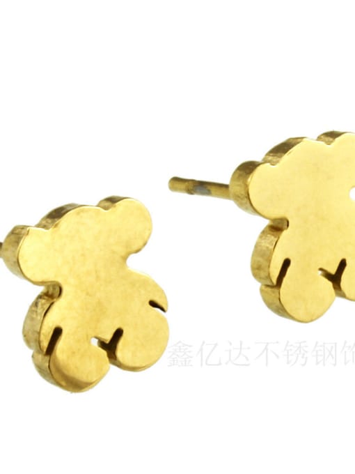 Gold Lovely Small Bear-shaped Stud Earrings