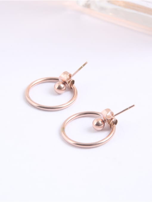 GROSE Fashion Circle Rose Gold Plated Stud Earrings 0