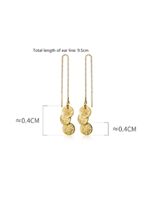 Rosh 925 Sterling Silver With Gold Plated Simplistic Round Threader Earrings 2
