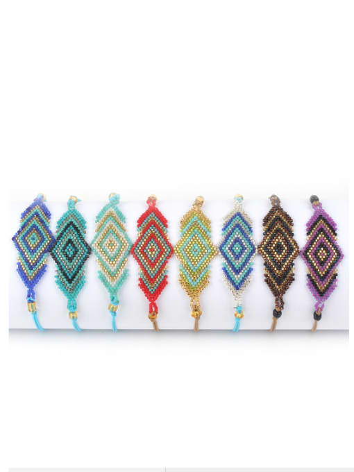 handmade Colorful Glass Beads Fashion Woven Bracelet 1