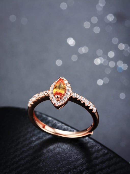 Deli Rose Gold Plated Oval Gemstone Engagement Ring 2