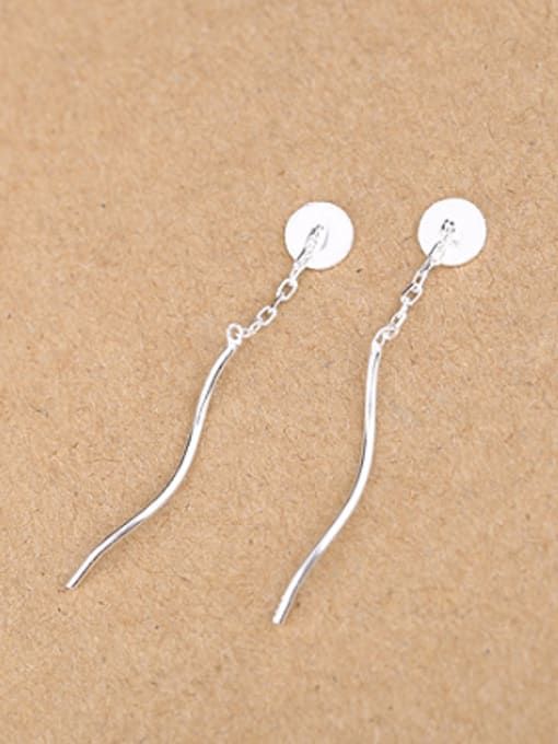 Peng Yuan Simple Geometrical Silver Women threader earring 2