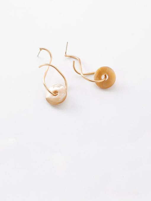 Girlhood Alloy With Rose Gold Plated Simplistic Round Hook Earrings 3