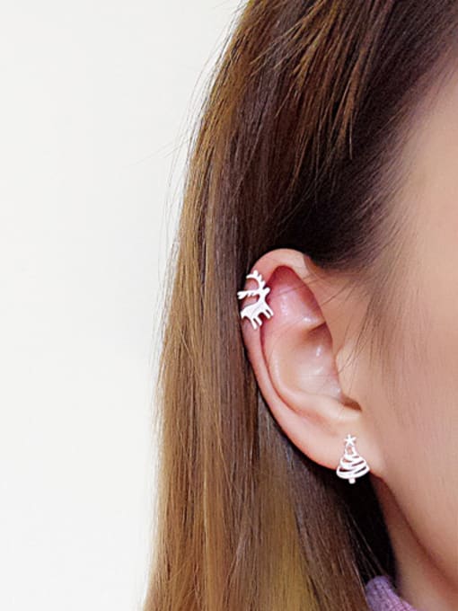 Peng Yuan Reindeer Christmas Tree Stud cuff earring 1