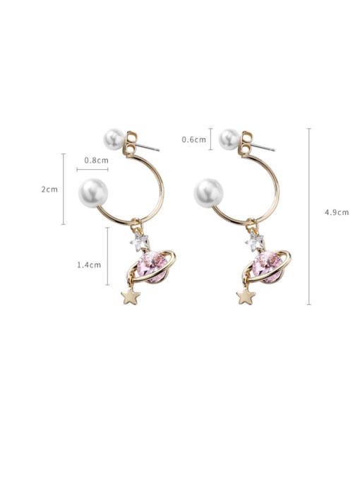 Girlhood Alloy With Imitation Gold Plated Fashion Planet Drop Earrings 3