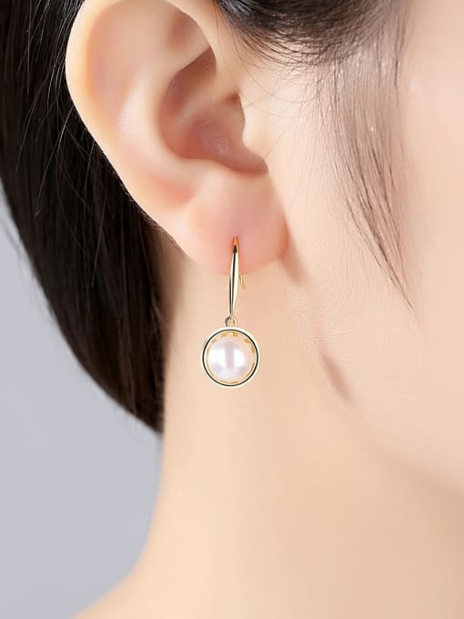 CCUI Pure silver 8-9mm natural pearl ear hook 1