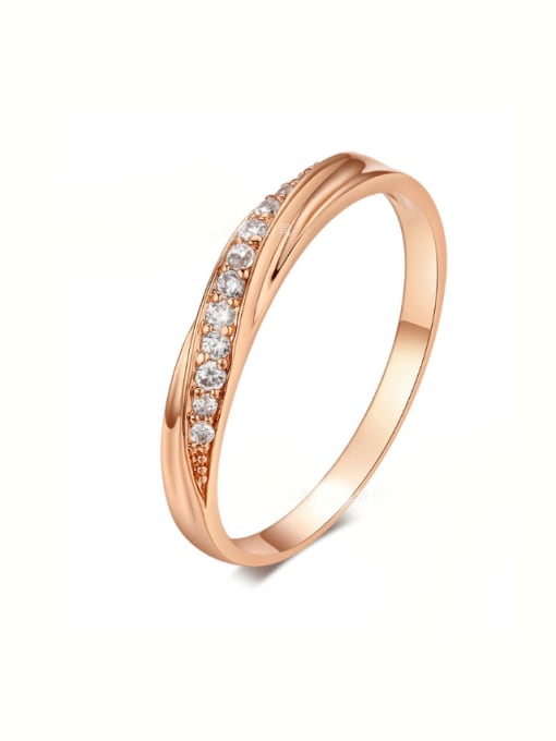 ZK Simple Single Line Hot Selling Ring with Zircons 0